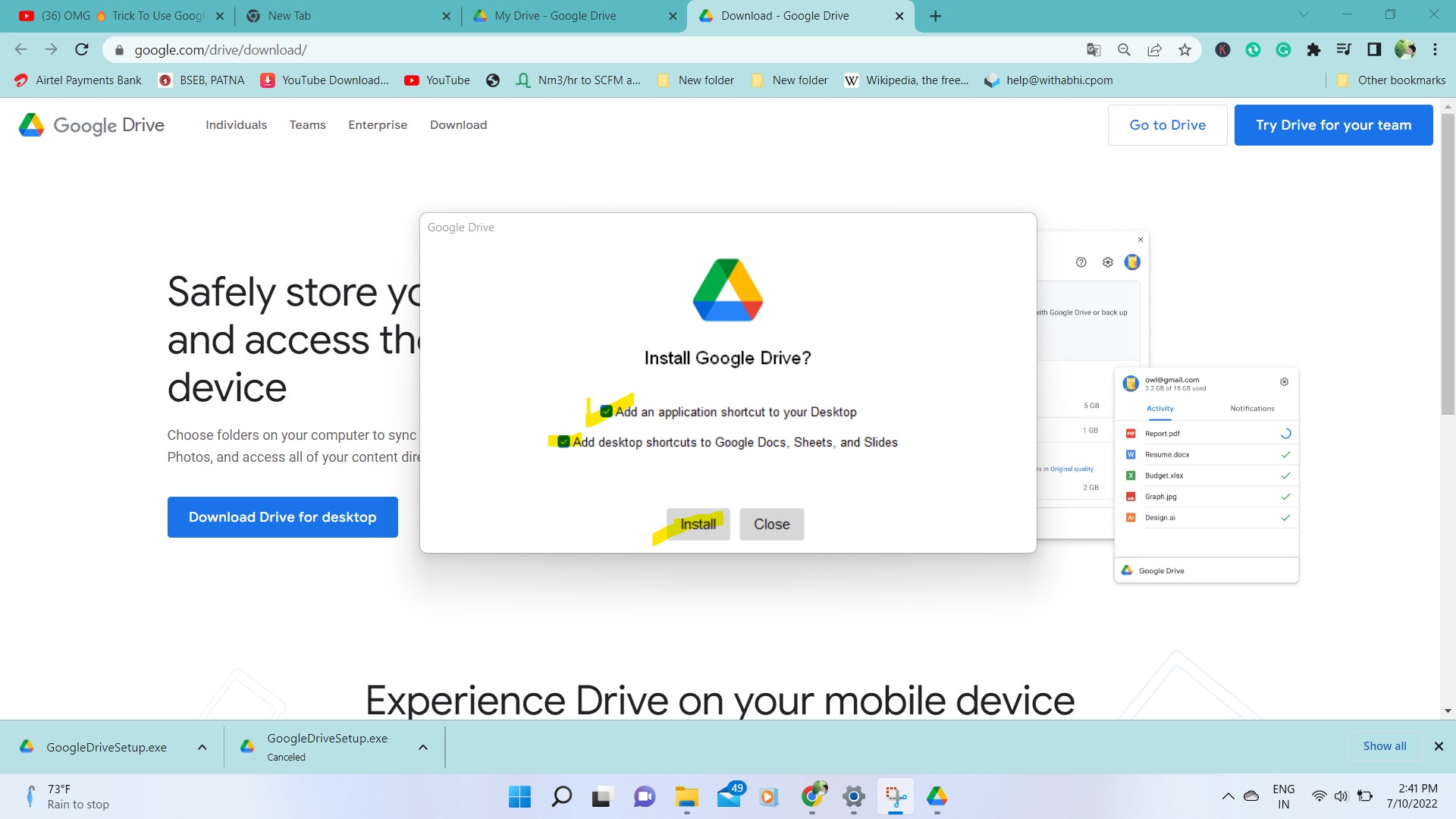 google drive laptop me install kaise karen | how to install google drive in pc